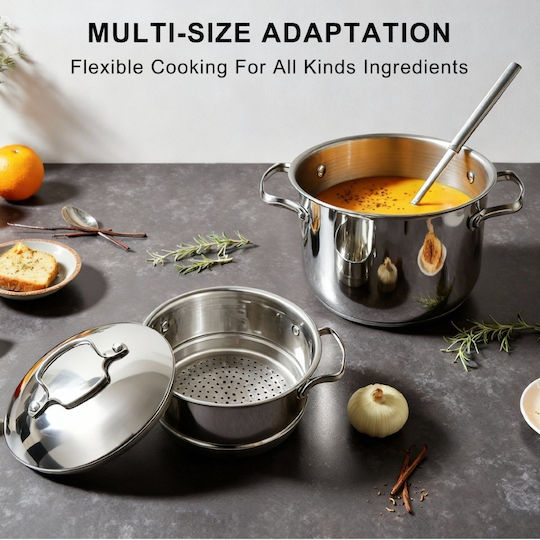 Swiss Haus Stainless Steel Shallow Steamer Pot 12lt / 24cm