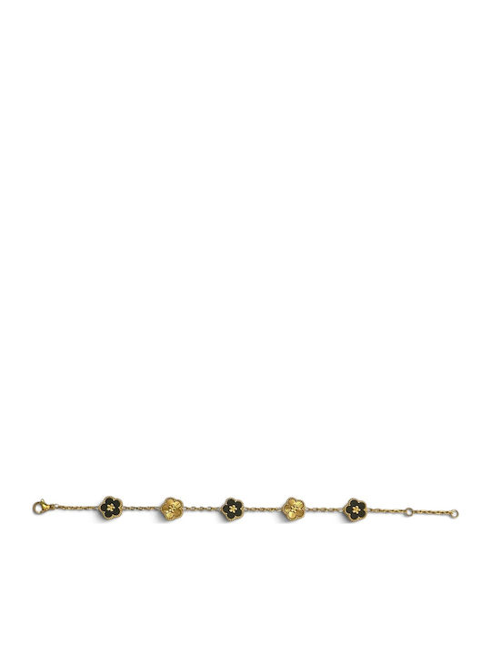 Flower Damen Armband Kette mit Blumenmuster aus Stahl