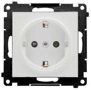 Kontakt-Simon Single Walled Power Socket with Lid Grey