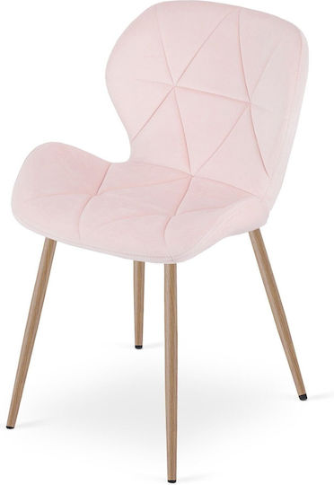 Mango Столове За Кухня Кадифени Светлорозови 3 Бройки 61x51x52см