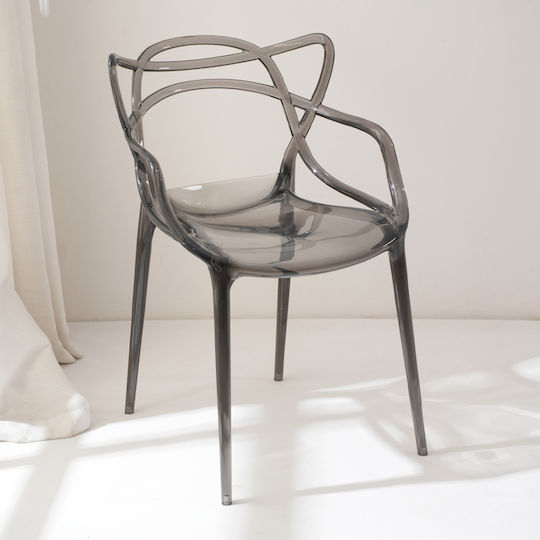Столове за трапезария Chloe 54.5x55.5x83см. 4бр Прозрачен/черен Столове за трапезария Chloe 54.5x55.5x83см. 4бр Прозрачен/черен