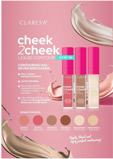 Claresa Cheek 2 Cheek Flüssiges Rouge Nr 01 Cool Summer 7gr