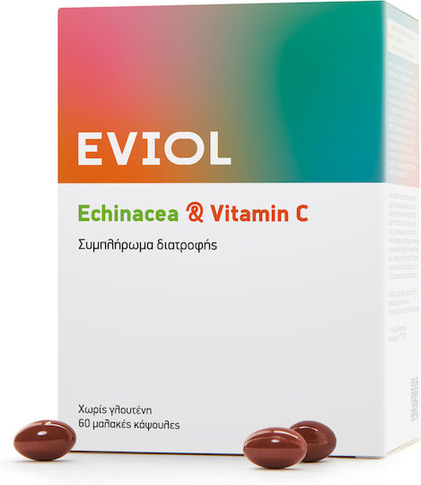 EVIOL Echinacea & Витамин C Добавка за Подсилване на Имунната Система 60 меки капсули