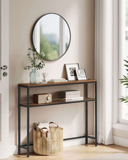 Vintage Brown / Ink Black Bookcase 100x20x80cm