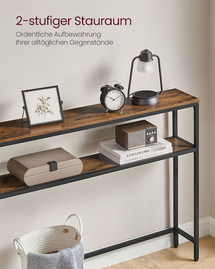 Vintage Brown / Ink Black Bookcase 100x20x80cm