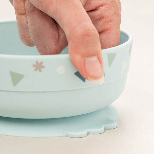 Done by Deer Feeding Set from Plastic with Anti-Slip Base Blue 3 Pieces
