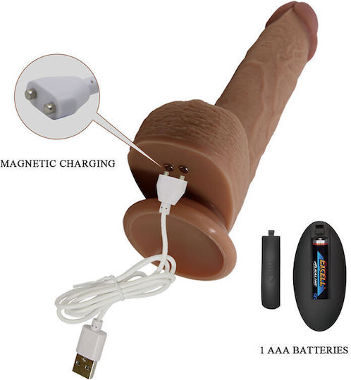 Pretty Love Tommy Realistic Vibrator with Remote Control Brown