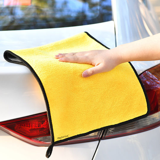 Prosop Din Microfibră Pentru Mașină Pentru Uscarea Mașinii După Spălare Absorbant 60x40 Reutilizabil 200 Spălări Galben Negru PriStyle