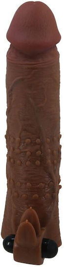 Pretty Love Penis Extension with Vibration Brown 20cm