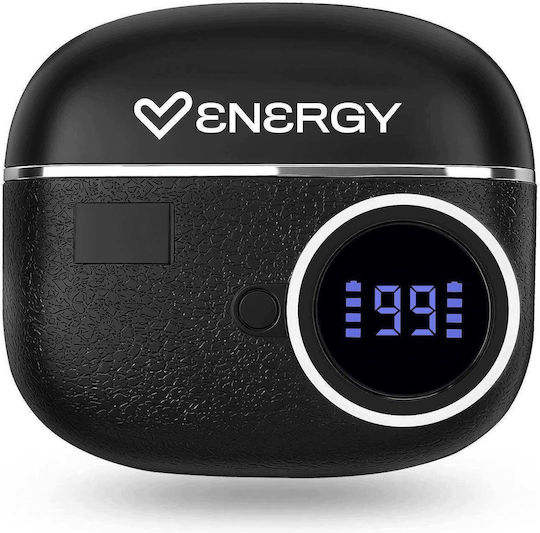 ChargeView Earbud Bluetooth Handsfree Ακουστικά με Θήκη Φόρτισης Μαύρα