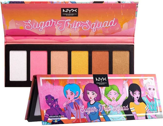NYX Professional Makeup Sugar Trip Squad Paletă De Highlighters 6x5gr Paletă 30gr