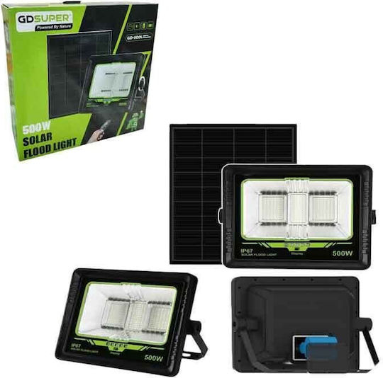 Водоустойчив Соларен LED Прожектор 500W Студено Бяло 7500K с Дистанционно IP67