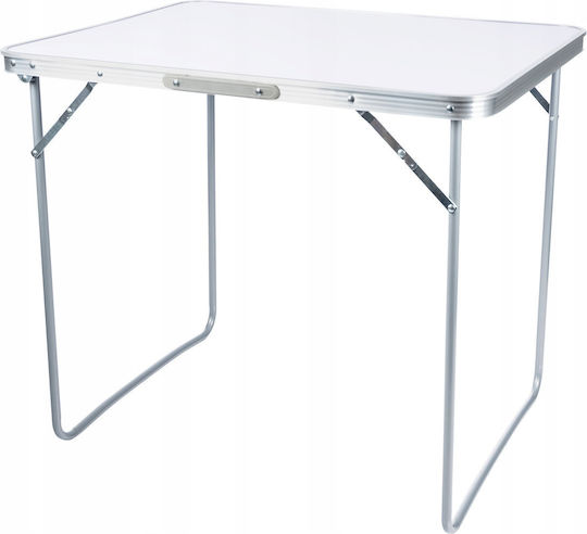 Ambiance Masă Din Aluminiu Pentru Camping Pliabilă În Valiză 80x60x70cm Albă
