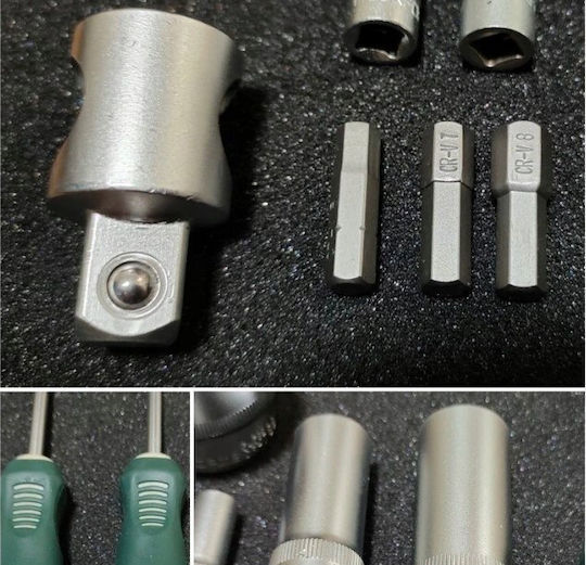 Rockforce Καστάνια με Καρυδάκια 1\4" & 3\8" & 1\2" 131τμχ