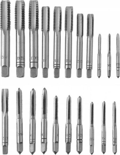 Bituxx Set Handgewindebohrer und Gewindeschneider 32 Stück M3-m12 Metallische Tasche
