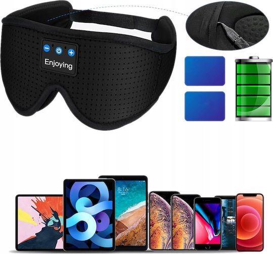Mozos Lc001-v2 Sleep Mask Memory Foam Mask with Bluetooth Headphones Black