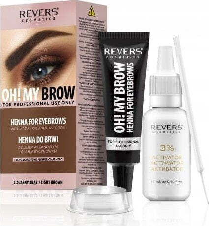 Revers Cosmetics Βαφή Χέννα για Φρύδια Ανοιχτό Καφέ