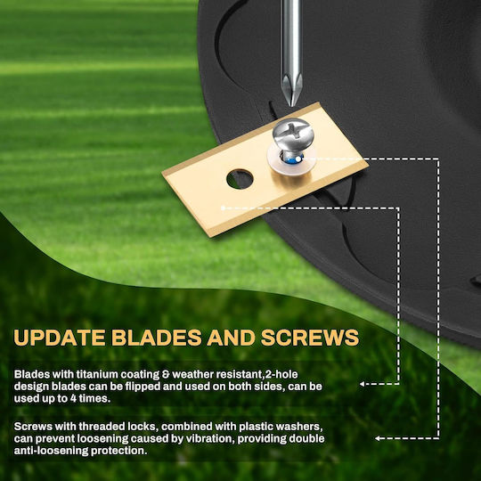 Disc De Tăiere Pentru Motocoasă Compatibil Mammotion Yuka Mini 7 Lame Din Titan Din Nailon Pa6 Întărit Cu Fibră De Sticlă Inserții Din Oțel Inoxidabil Include 7 Șuruburi Șaibe Robot De Tuns Iarbă Yuka Mini 500 600 700 800
