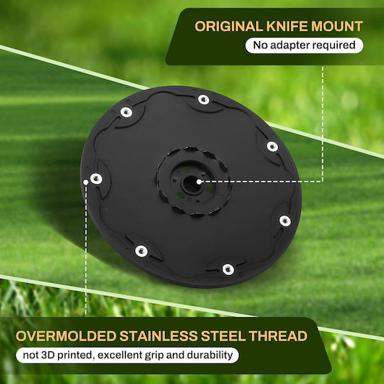 Disc De Tăiere Pentru Motocoasă Compatibil Mammotion Luba Mini Awd 7 Lame Din Titan Din Nailon Pa6 Întărit Cu Fibră De Sticlă Inserții Din Oțel Inoxidabil Include 7 Șuruburi Și Șaibe Robot De Tuns Iarbă Luba Mini Awd 800 1500