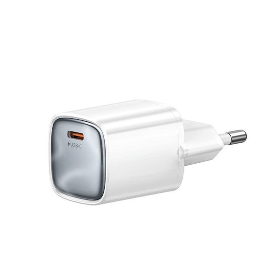 Mcdodo GaN Handyladegerät mit USB-C Ausgangsanschluss und Kabel USB-C - USB-C 65W Stromlieferung Weiß (Nano Series CH-8263)