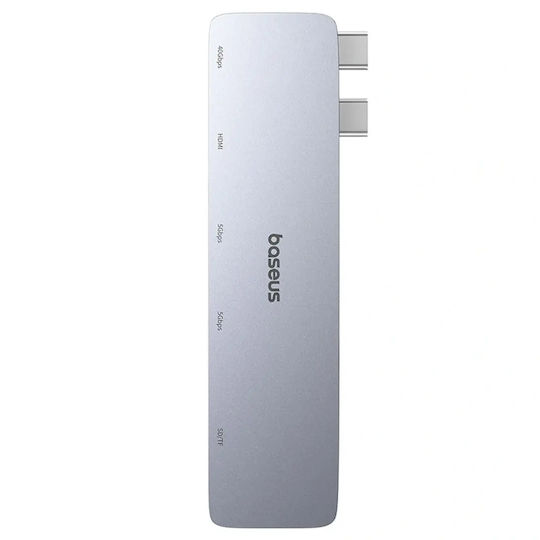 Baseus UltraJoy Series 6in1 Докинг станция с Двоен USB-C HDMI 4K Сив