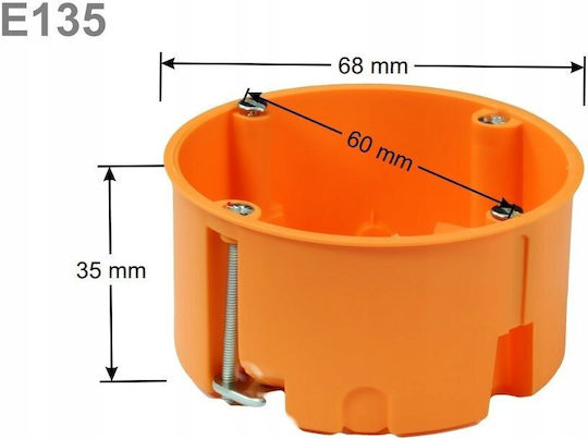 Simet Simet Anschlussdosen Verzweigung für Gipskarton IP30 in Orange Farbe 25Stücke