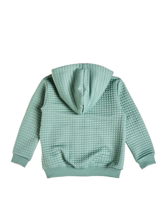 Kinder-Sweatshirt Strickjacke mit Kapuze und Taschen Grüne