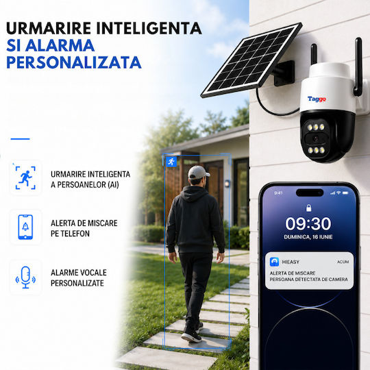 Taggo Stil Cameră De Supraveghere IP 4G Full HD+ 5MP Rezistentă La Apă Cu Comunicare Bidirecțională De La Baterie