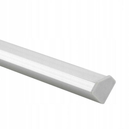 Ecolight LED-Streifen Aluminiumprofil Ecke Ec20621 2 m Eloxiertes Aluminium Milchglasabdeckung