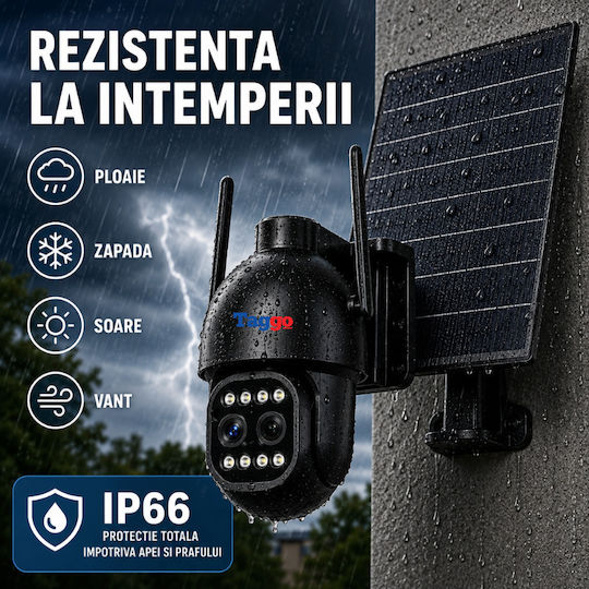 Taggo TAGGO-PRO-D12-WIFI IP Cameră de Supraveghere Duală Wi-Fi Full HD+ 5MP Impermeabilă cu Baterie cu Comunicare Bidirecțională și Obiectiv de 3.6mm