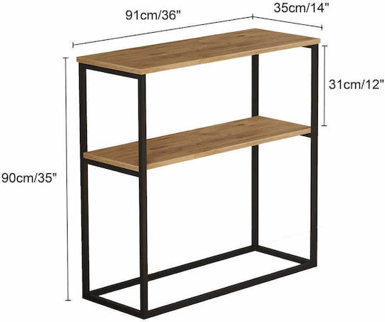 Console Table from Wood & Metal Natural W91xD35xH35cm