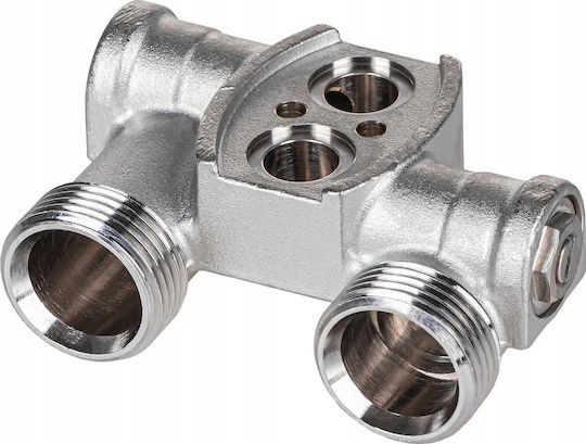 Fondital Ъглов Свързващ Радиаторен Клапан Blitz Calidor Extratherm 50mm 3/4" Eurocono Никелиран Мед Обратен Клапан