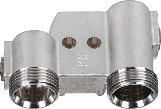 Fondital Ъглов Свързващ Радиаторен Клапан Blitz Calidor Extratherm 50mm 3/4" Eurocono Никелиран Мед Обратен Клапан