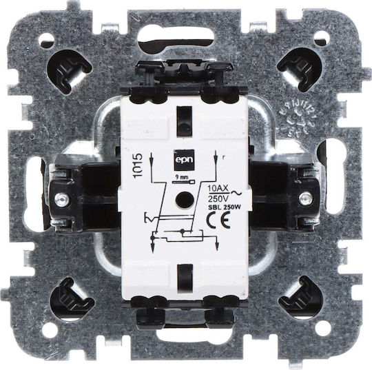 Elektro Plast Recessed Wall Switch with Frame Aller Retour Black
