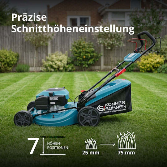 Könner & Söhnen Selbstfahrender Benzin-Rasenmäher 6hp/224cc