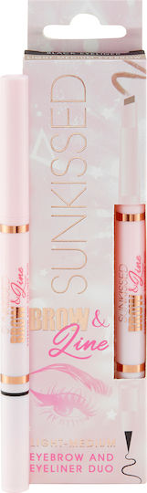 Sunkissed Brow & Line Eyebrow Eyeliner Duo Μολύβι για Φρύδια Light/Medium 0.8ml