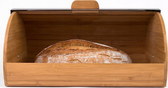 Zeller Brotkasten mit Deckel aus Bambus Grau 39x26cm