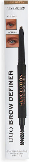 Revolution Beauty Дуо Молив За Вежди В Кафяв Оттенък 0.25гр