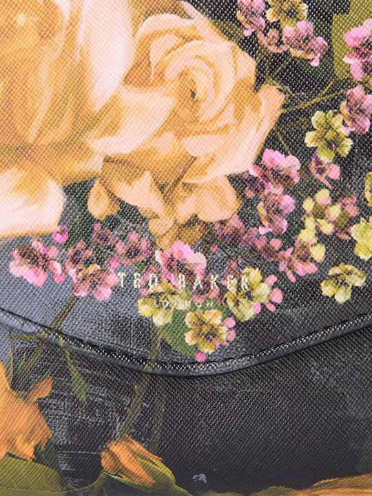 Floraler Damenumschlag Schwarz