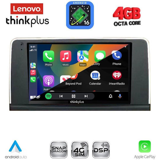 Lenovo Автомобилна Аудио Система за BMW X5 (E70) / X6 (E71) 2009-2013 (Bluetooth/USB/Вграден Wi-Fi/GPS/Apple CarPlay/Android Auto) с Touch Screen 9"
