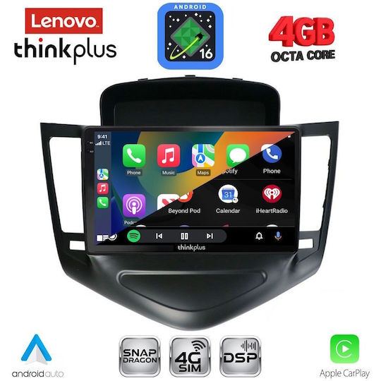 Lenovo Автомобилна Аудио Система за Chevrolet Cruze 2008-2012 (Bluetooth/USB/Вграден Wi-Fi/GPS/Apple CarPlay/Android Auto) с Touch Screen 9"
