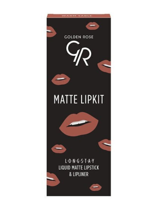 Golden Rose Matte LipKit Комплект за грим за устни 2 броя