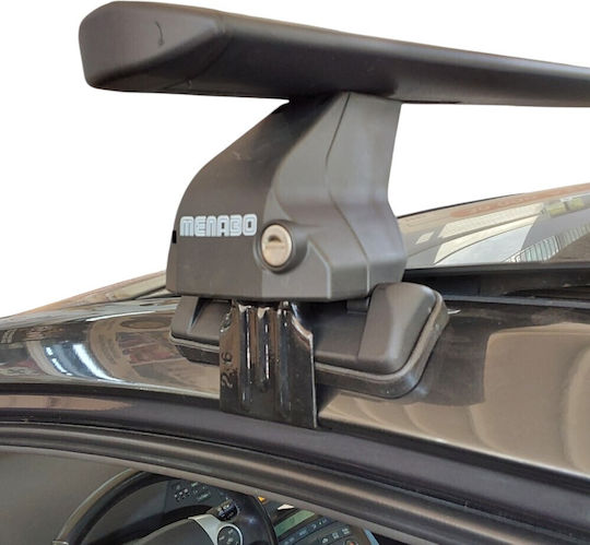 Menabo Aluminum Car Roof Bars for Toyota Prius 2003-2009 Set with Roof Rack Legs and Lock Black
