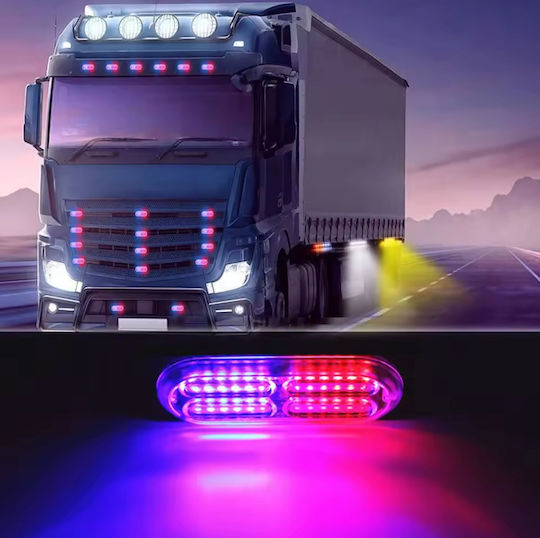 LED Strobe Warning Beacon Ultra Light 20 LED 12V/24V Red – Blue