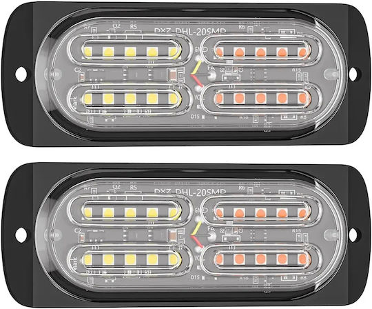 LED Strobe Notfall-Autolichter Ultra Light 20 LED 12v/24v Weiß 6500k