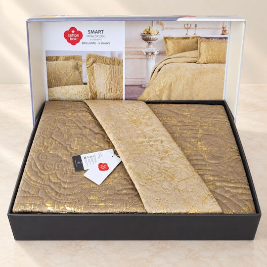 Cottonbox Κουβερλί Σετ King Size Brown 250x240cm 3τμχ