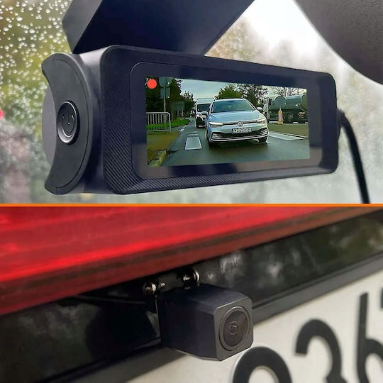Orllo RX-700 Pro Autodigitale Videorekorder Set Mit 4K Kamera auf Windschutzscheibe Mit Bildschirm 2.99 Bluetooth WLAN GPS & Rückfahrkamera