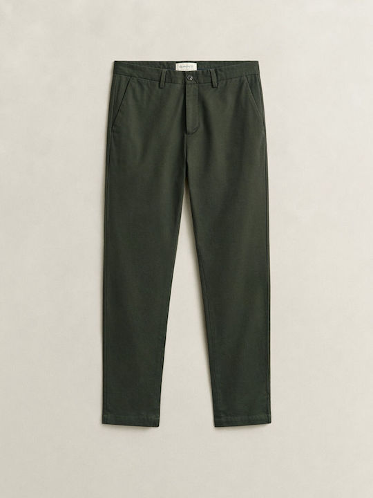 Ανδρικό Παντελόνι Chino Ελαστικό Slim Fit Πράσινο Σκούρο