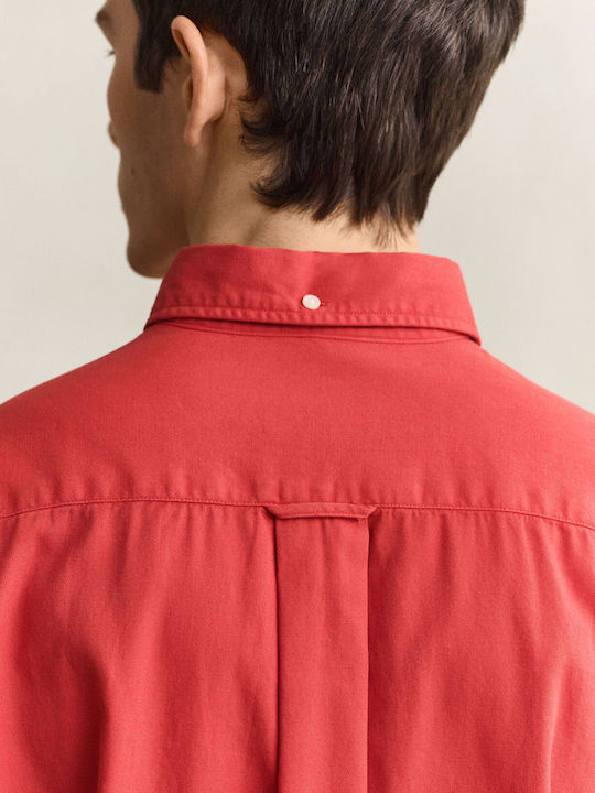 Long Sleeve Cotton Shirt in Regular Fit Orange