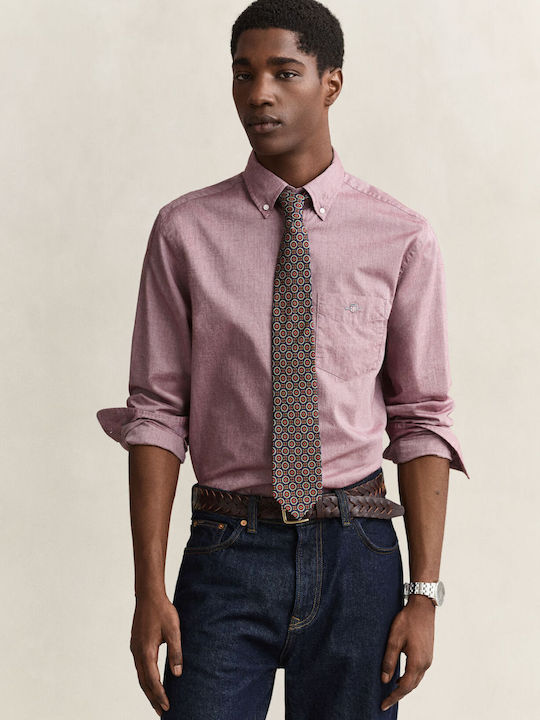 Long Sleeve Shirt in Regular Fit Burgundy